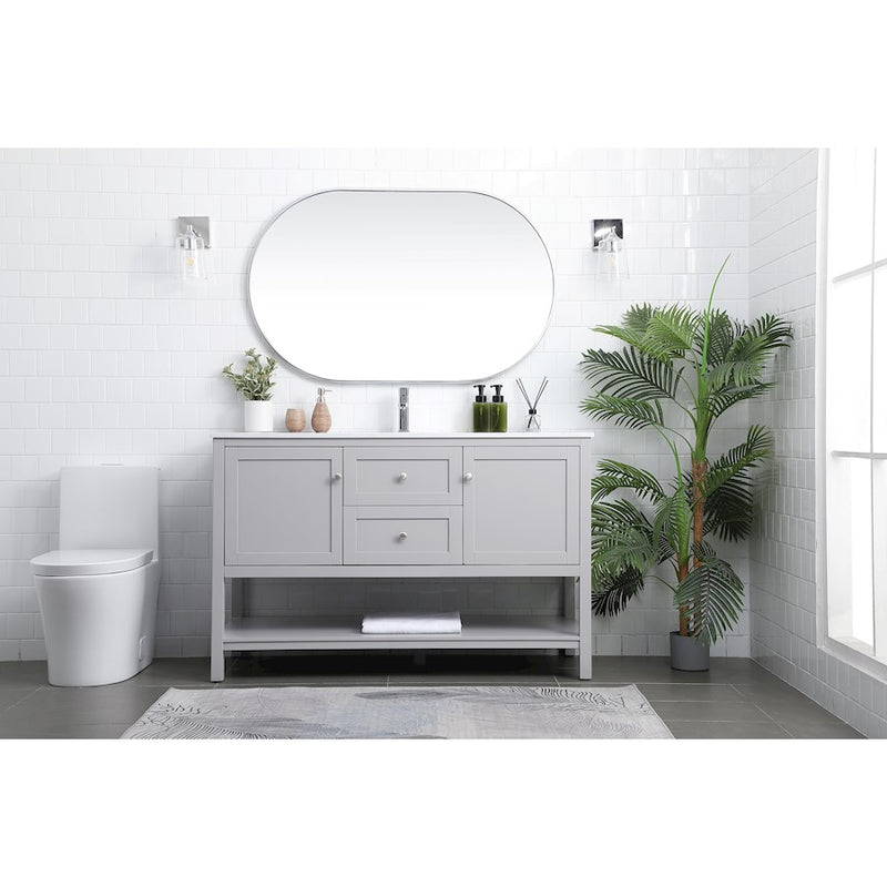 Elegant Lighting Heath 54"L Single Vanity Sink, Grey