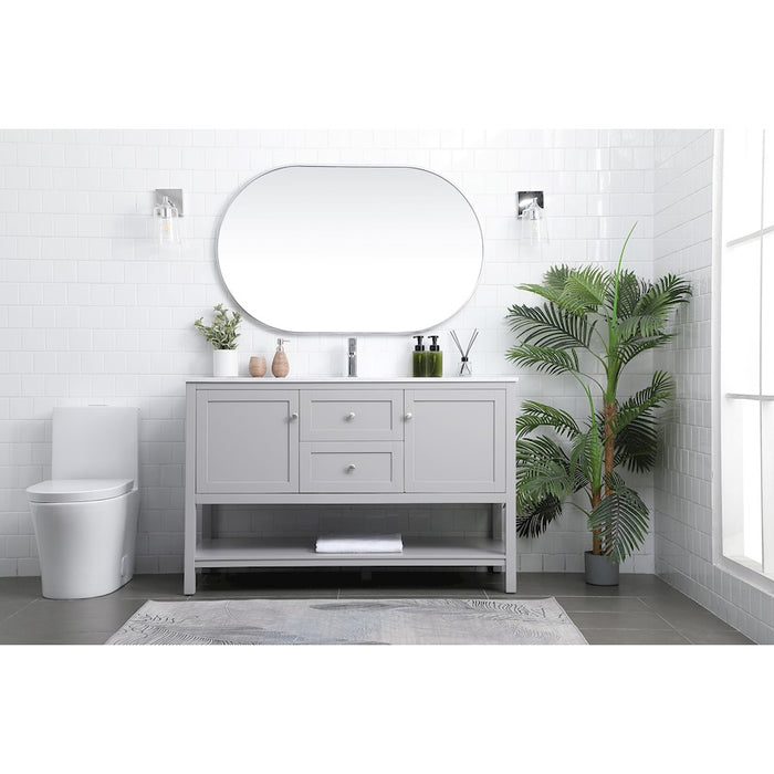 Elegant Lighting Heath 54"L Single Vanity Sink, Grey