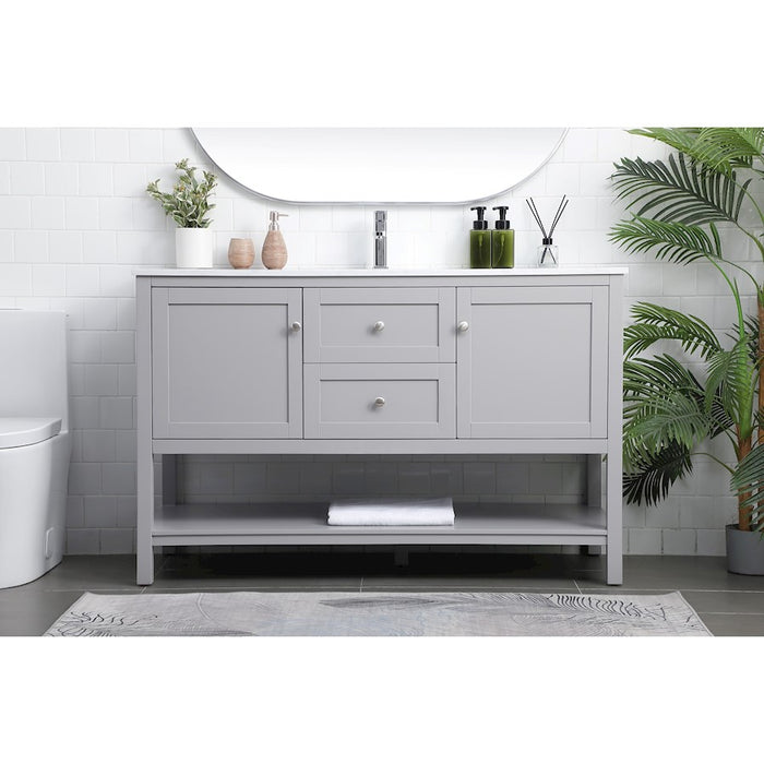 Elegant Lighting Heath 54"L Single Vanity Sink, Grey