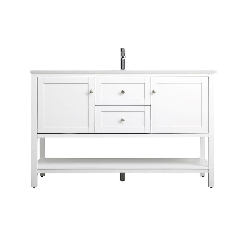Elegant Lighting Heath 54"L Single Vanity Sink, White - VF22254WH