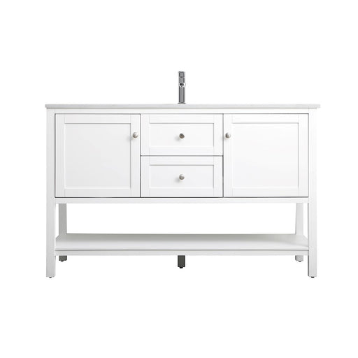 Elegant Lighting Heath 54"L Single Vanity Sink, White - VF22254WH