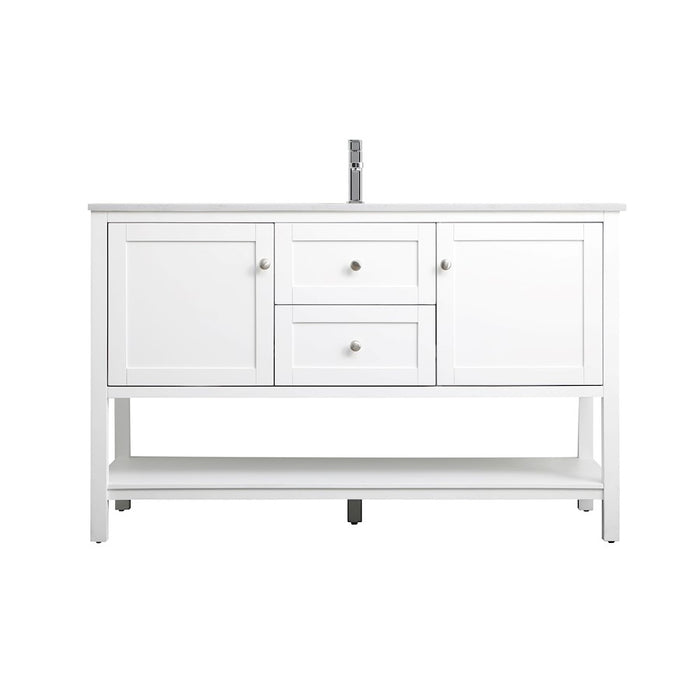 Elegant Lighting Heath 54"L Single Vanity Sink, White - VF22254WH