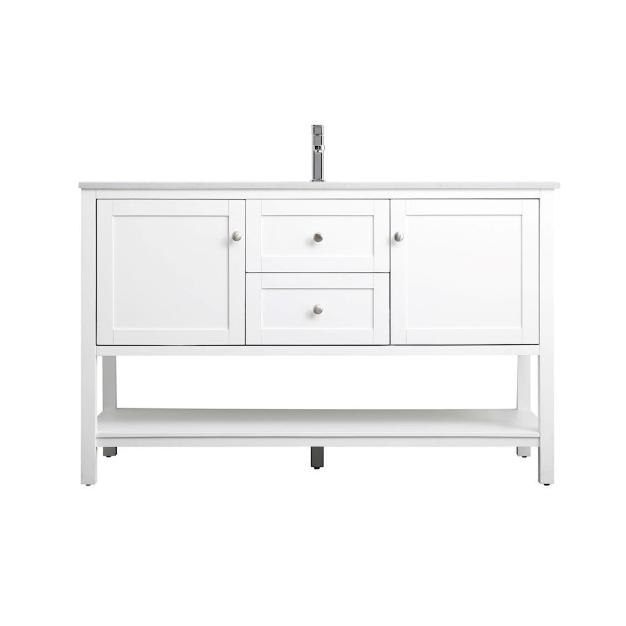 Elegant Lighting Heath 54"L Single Vanity Sink, White - VF22254WH