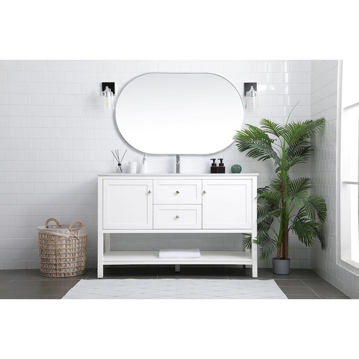Elegant Lighting Heath 54"L Single Vanity Sink, White