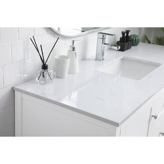 Elegant Lighting Heath 54"L Single Vanity Sink, White