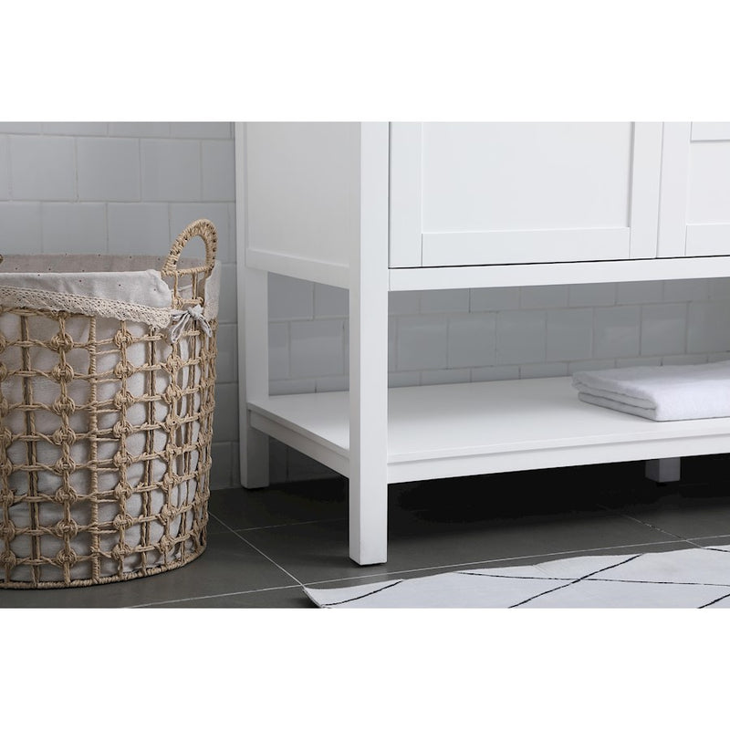 Elegant Lighting Heath 54"L Single Vanity Sink, White
