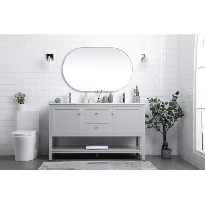 Elegant Lighting Heath 60"L Double Vanity Sink, Grey