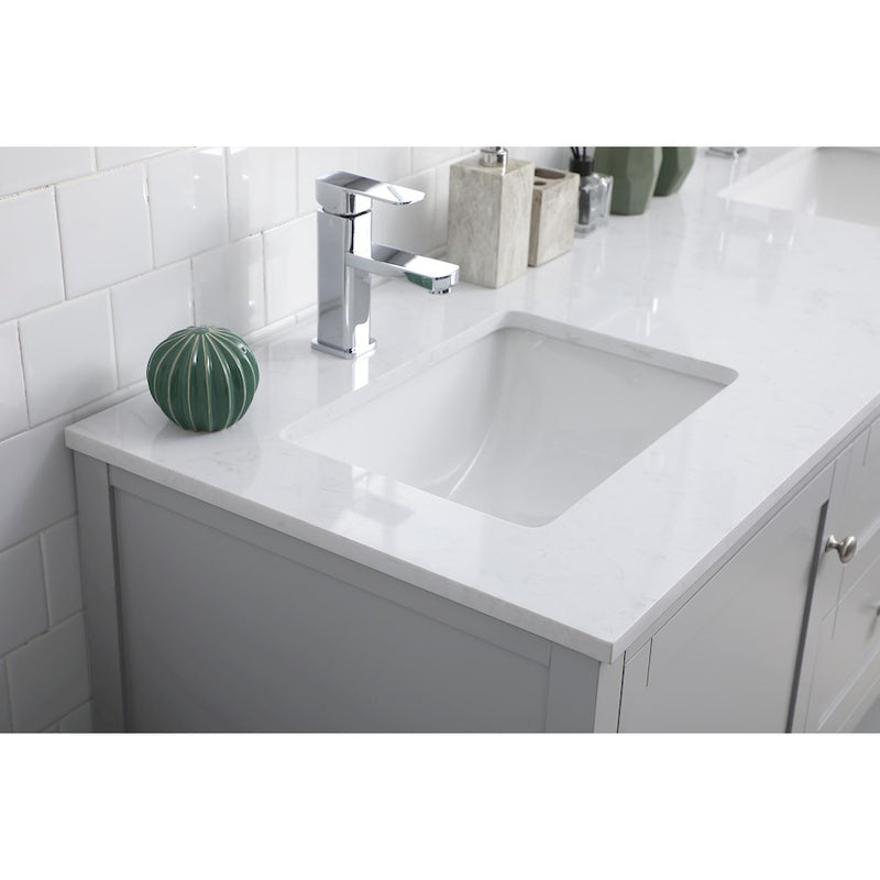 Elegant Lighting Heath 60"L Double Vanity Sink, Grey
