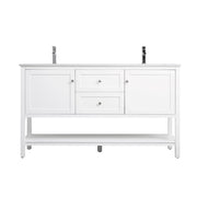 Elegant Lighting Heath 60"L Double Vanity Sink, White - VF22260DWH