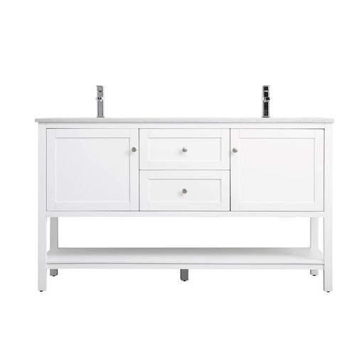 Elegant Lighting Heath 60"L Double Vanity Sink, White - VF22260DWH