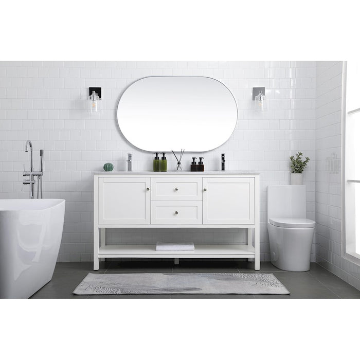 Elegant Lighting Heath 60"L Double Vanity Sink, White