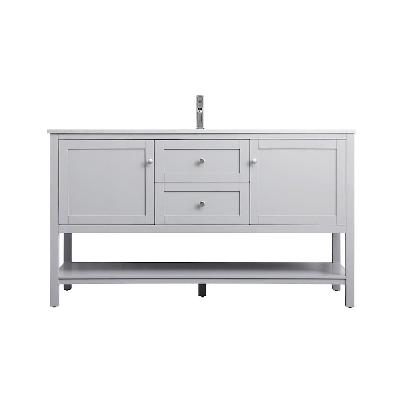 Elegant Lighting Heath 60"L Single Vanity Sink, Grey - VF22260GR