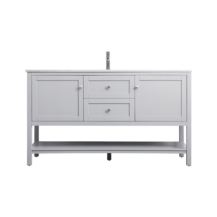 Elegant Lighting Heath 60"L Single Vanity Sink, Grey - VF22260GR