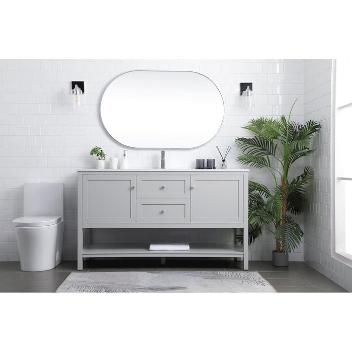 Elegant Lighting Heath 60"L Single Vanity Sink, Grey
