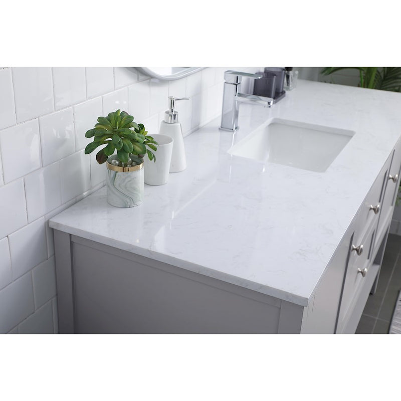 Elegant Lighting Heath 60"L Single Vanity Sink, Grey