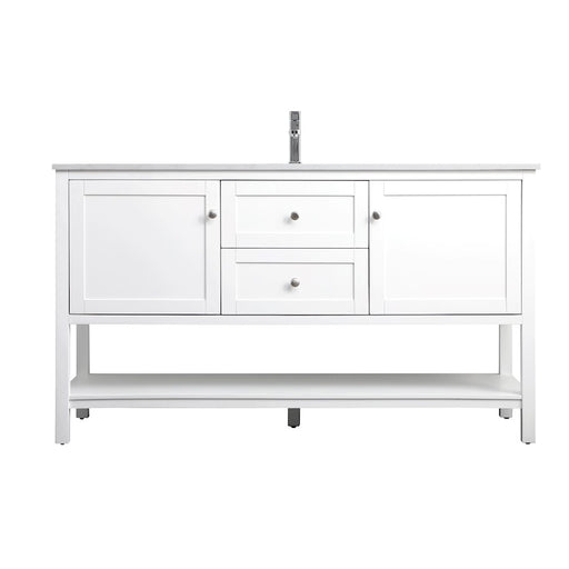 Elegant Lighting Heath 60"L Single Vanity Sink, White - VF22260WH