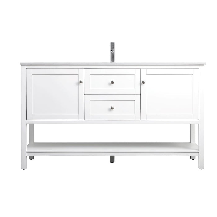 Elegant Lighting Heath 60"L Single Vanity Sink, White - VF22260WH