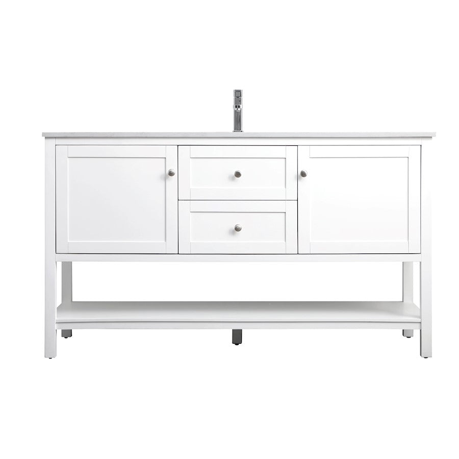 Elegant Lighting Heath 60"L Single Vanity Sink, White - VF22260WH