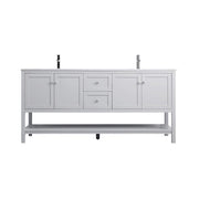 Elegant Lighting Heath 72"L Double Vanity Sink, Grey - VF22272DGR