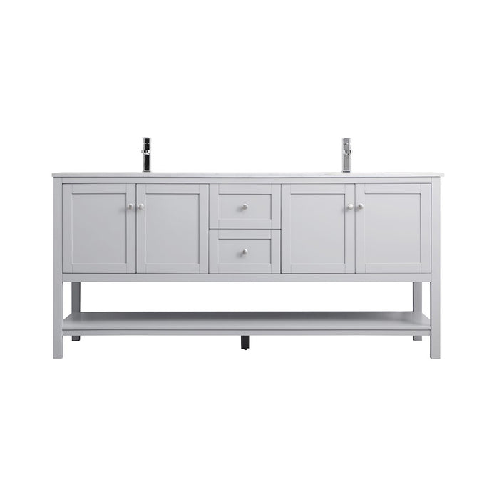 Elegant Lighting Heath 72"L Double Vanity Sink, Grey - VF22272DGR
