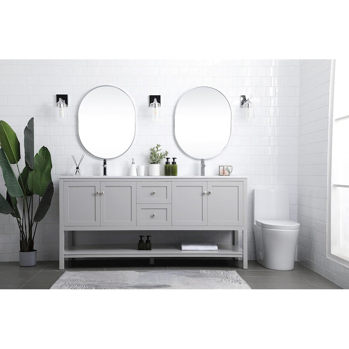Elegant Lighting Heath 72"L Double Vanity Sink, Grey