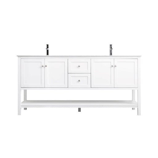 Elegant Lighting Heath 72"L Double Vanity Sink, White - VF22272DWH