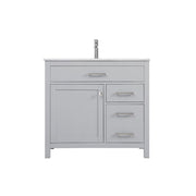 Elegant Lighting Lewis 36"L Single Vanity Sink, Grey - VF23336GR