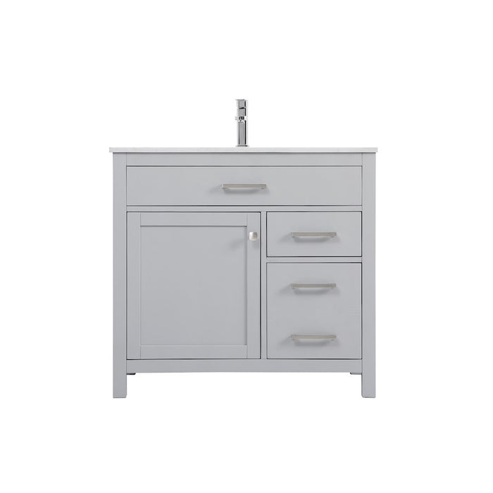 Elegant Lighting Lewis 36"L Single Vanity Sink, Grey - VF23336GR