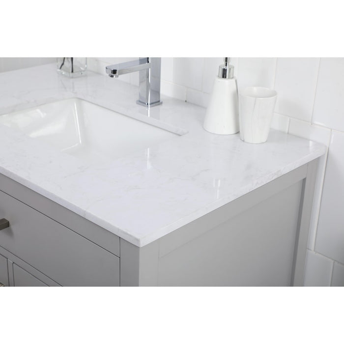 Elegant Lighting Lewis 36"L Single Vanity Sink, Grey