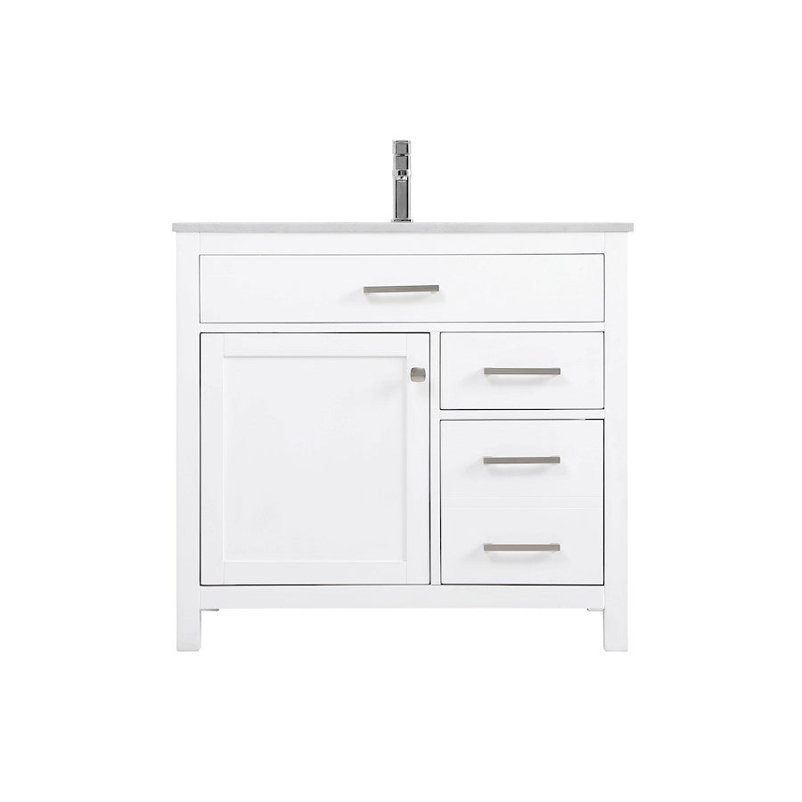 Elegant Lighting Lewis 36"L Single Vanity Sink, White - VF23336WH