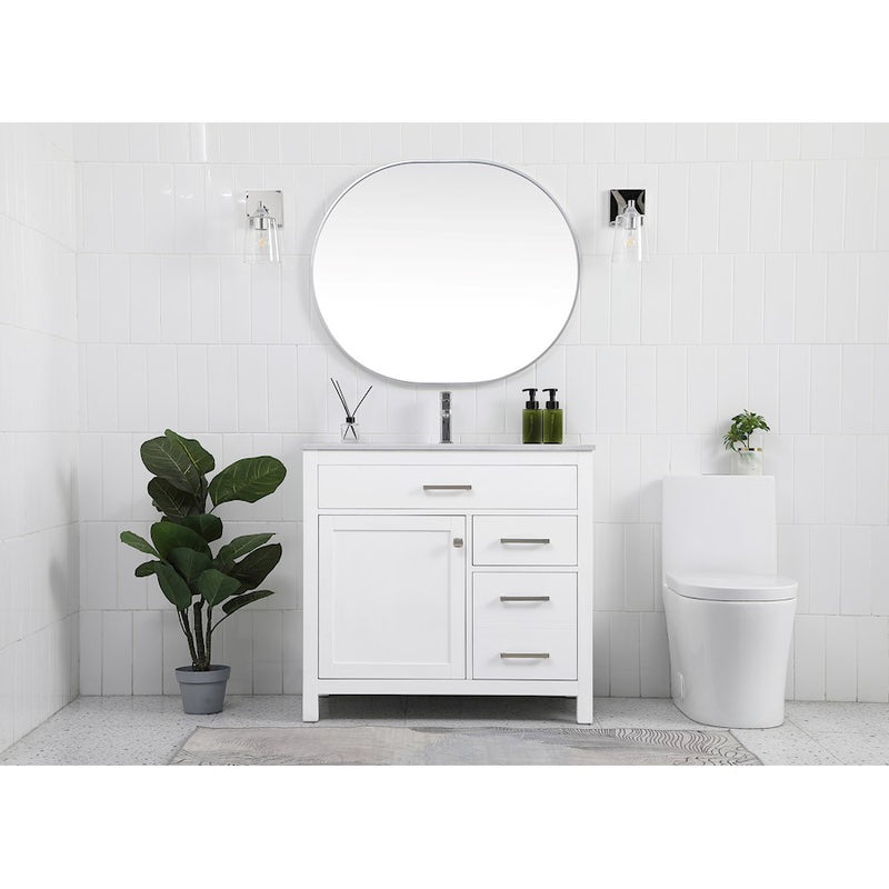 Elegant Lighting Lewis 36"L Single Vanity Sink, White