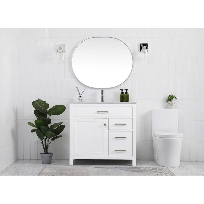 Elegant Lighting Lewis 36"L Single Vanity Sink, White