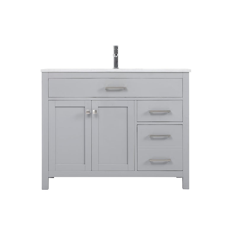 Elegant Lighting Lewis 42"L Single Vanity Sink, Grey - VF23342GR