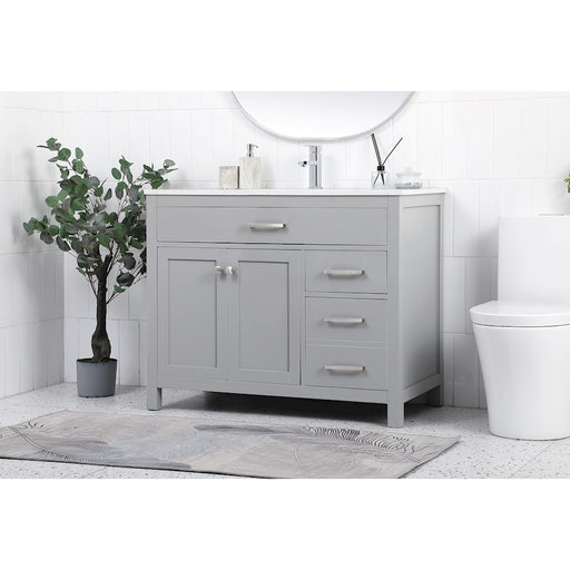 Elegant Lighting Lewis 42"L Single Vanity Sink, Grey
