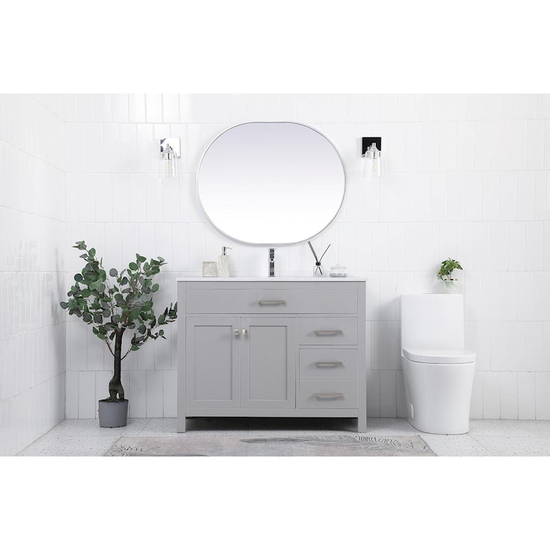 Elegant Lighting Lewis 42"L Single Vanity Sink, Grey