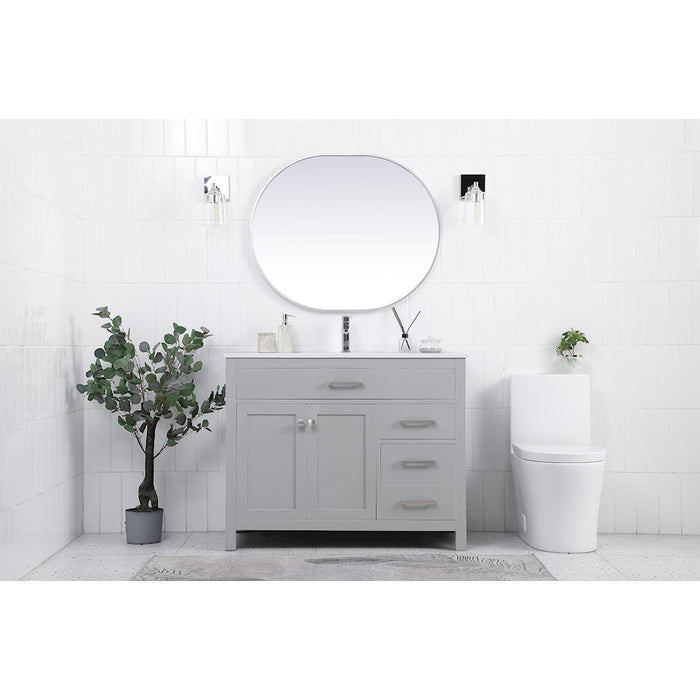 Elegant Lighting Lewis 42"L Single Vanity Sink, Grey