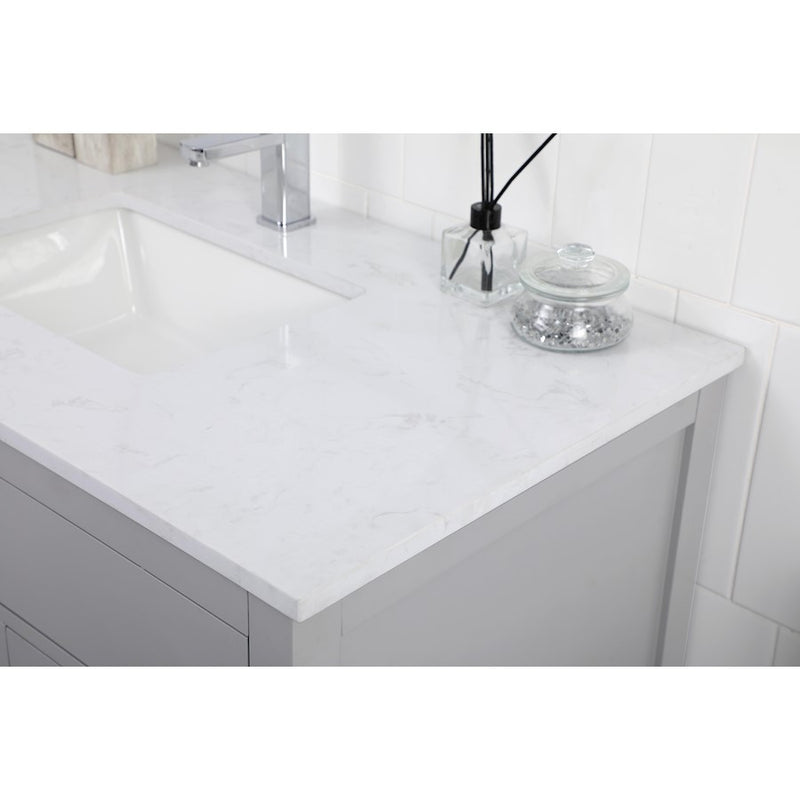 Elegant Lighting Lewis 42"L Single Vanity Sink, Grey