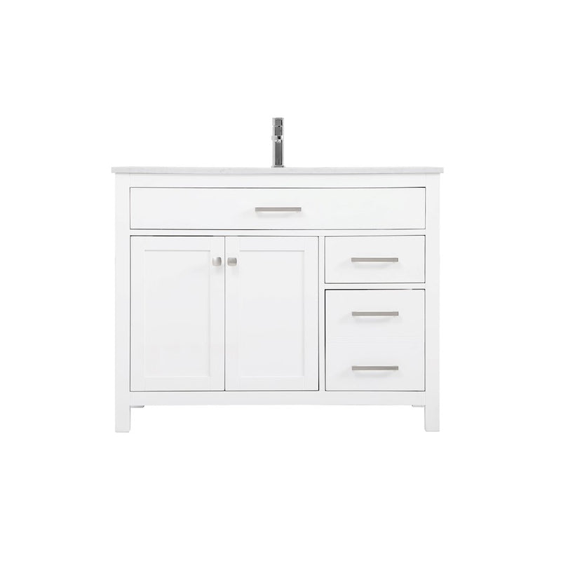Elegant Lighting Lewis 42"L Single Vanity Sink, White - VF23342WH