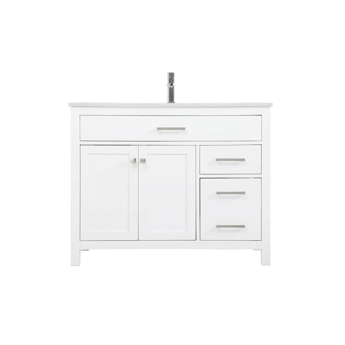 Elegant Lighting Lewis 42"L Single Vanity Sink, White - VF23342WH