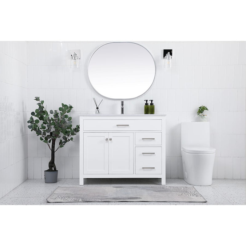 Elegant Lighting Lewis 42"L Single Vanity Sink, White