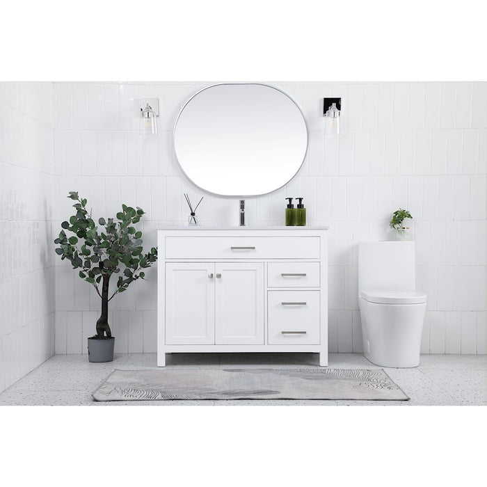 Elegant Lighting Lewis 42"L Single Vanity Sink, White