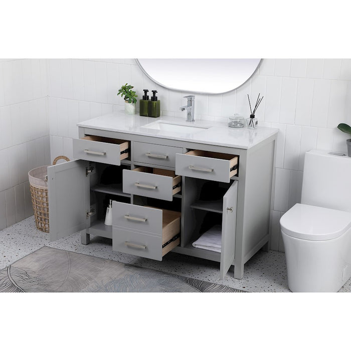 Elegant Lighting Lewis 48"L Single Vanity Sink, Grey