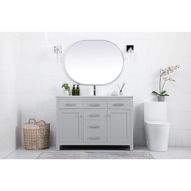 Elegant Lighting Lewis 48"L Single Vanity Sink, Grey