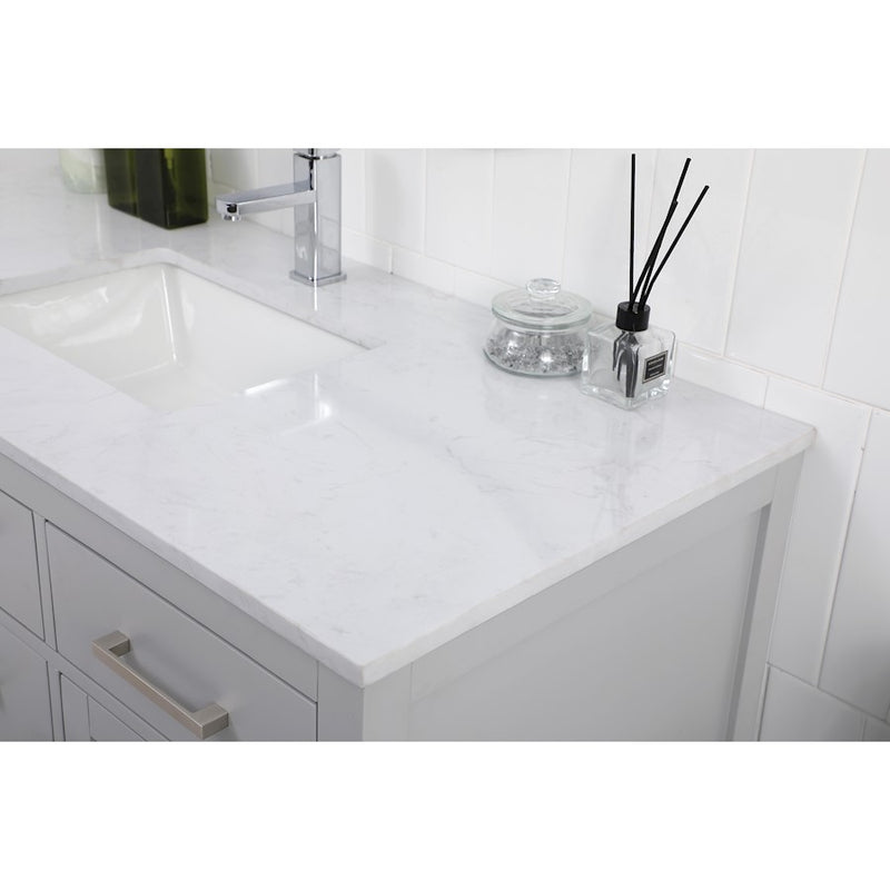 Elegant Lighting Lewis 48"L Single Vanity Sink, Grey