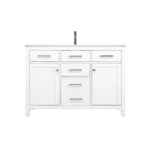 Elegant Lighting Lewis 48"L Single Vanity Sink, White - VF23348WH