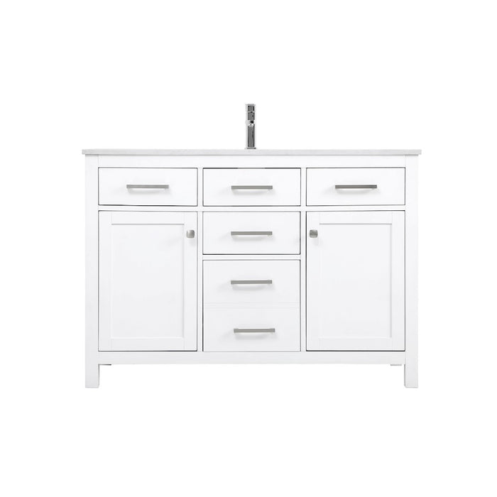 Elegant Lighting Lewis 48"L Single Vanity Sink, White - VF23348WH