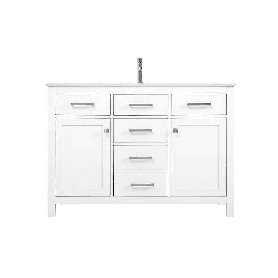 Elegant Lighting Lewis 48"L Single Vanity Sink, White - VF23348WH