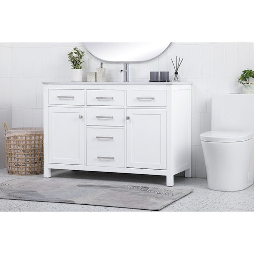 Elegant Lighting Lewis 48"L Single Vanity Sink, White