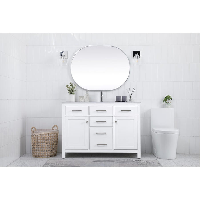 Elegant Lighting Lewis 48"L Single Vanity Sink, White