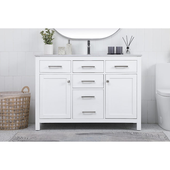 Elegant Lighting Lewis 48"L Single Vanity Sink, White